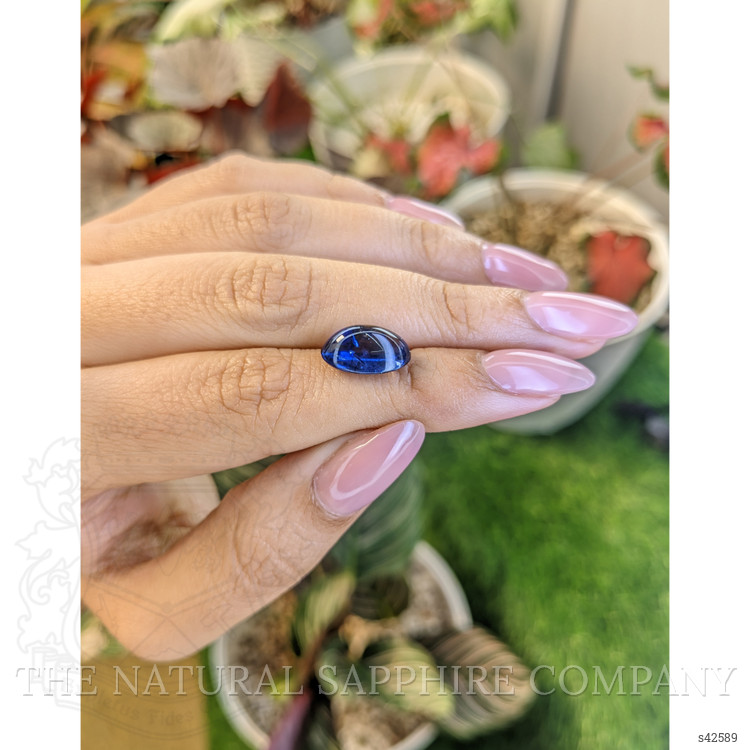 6.16 Ct. Blue Cabochon Sapphire from Ceylon (Sri Lanka)