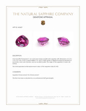 1.66 Ct. Purplish Pink Sapphire from Ceylon (Sri Lanka) Appraisal