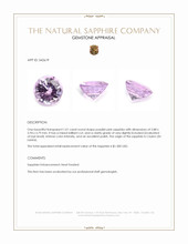 1.01 Ct. Purplish Pink Sapphire from Ceylon (Sri Lanka) Appraisal