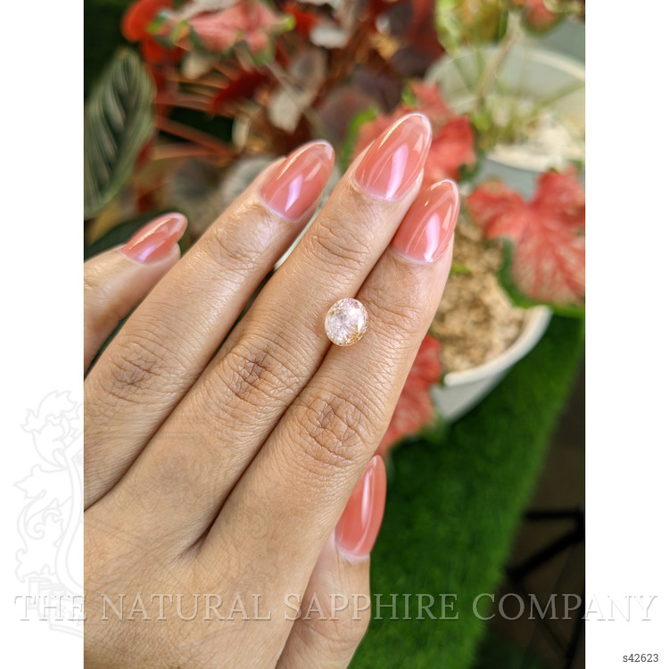3.34 Ct. Peach Sapphire from Ceylon (Sri Lanka)