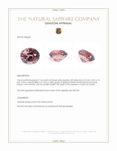 1.26 Ct. Pink Sapphire from Ceylon (Sri Lanka) Appraisal