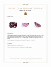 3.06 Ct. Purplish Pink Sapphire from Ceylon (Sri Lanka) Appraisal