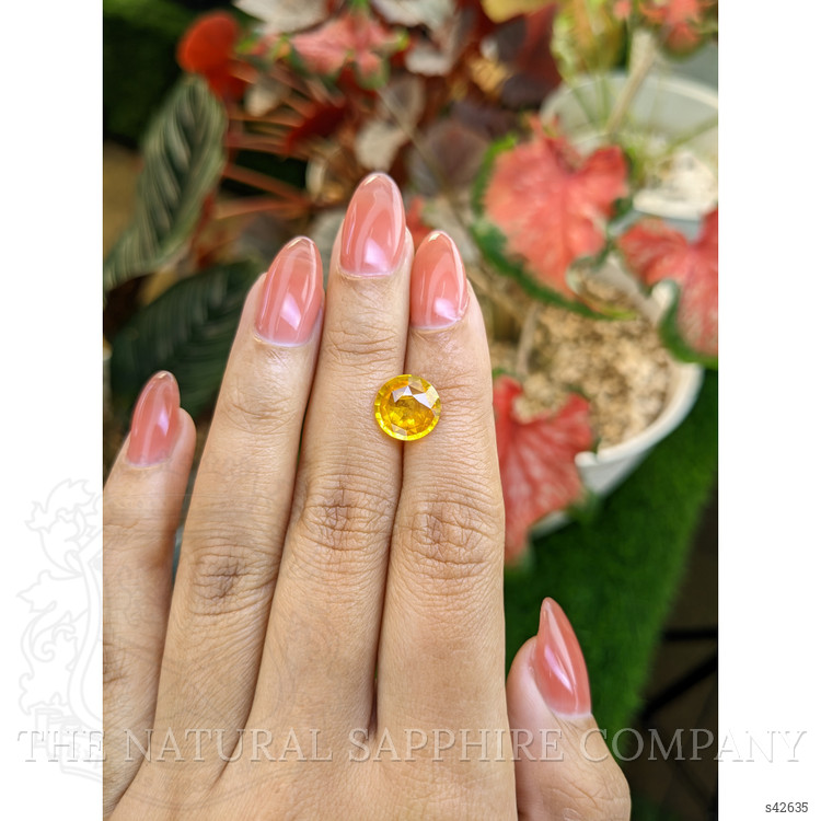 3.67 Ct. Yellowish Orange Sapphire from Ceylon (Sri Lanka)