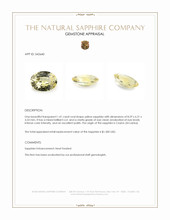 1.41 Ct. Yellow Sapphire from Ceylon (Sri Lanka) Appraisal