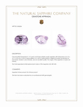 1.19 Ct. Pinkish Purple Sapphire from Ceylon (Sri Lanka) Appraisal