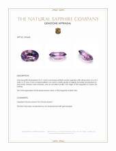 0.57 Ct. Pinkish Purple Sapphire from Ceylon (Sri Lanka) Appraisal