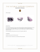 0.55 Ct. Purplish Pink Sapphire from Ceylon (Sri Lanka) Appraisal