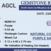 0.53 Ct. Purple Sapphire from Ceylon (Sri Lanka) Scan Report