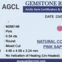 0.53 Ct. Reddish Pink Sapphire from Ceylon (Sri Lanka) Scan Report