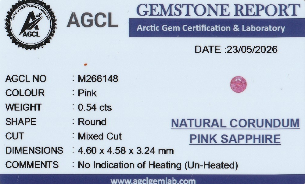 0.53 Ct. Reddish Pink Sapphire from Ceylon (Sri Lanka)