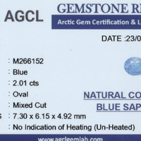 2.01 Ct. Blue Sapphire from Ceylon (Sri Lanka) Scan Report