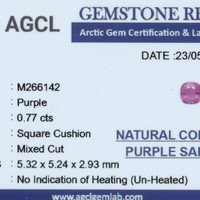 0.77 Ct. Pinkish Purple Sapphire from Ceylon (Sri Lanka) Scan Report
