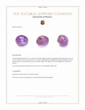 1.64 Ct. Pinkish Purple Star Sapphire from Ceylon (Sri Lanka) Appraisal
