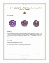 2.06 Ct. Pinkish Purple Star Sapphire from Ceylon (Sri Lanka) Appraisal