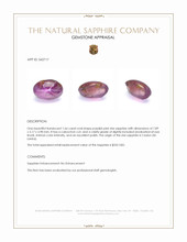1.66 Ct. Purplish Pink Star Sapphire from Ceylon (Sri Lanka) Appraisal