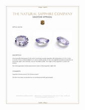 0.40 Ct. Purple Sapphire from Ceylon (Sri Lanka) Appraisal