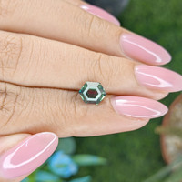 2.01 Ct. Bluish Green Sapphire from Madagascar Life Style