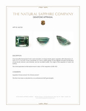 0.60 Ct. Bluish Green Sapphire from Ceylon (Sri Lanka) Appraisal