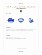 0.67 Ct. Blue Sapphire from Tanzania Appraisal