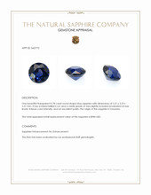 0.78 Ct. Blue Sapphire from Tanzania Appraisal