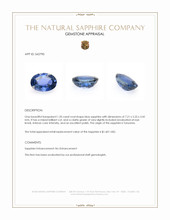 1.20 Ct. Blue Sapphire from Tanzania Appraisal