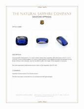 1.72 Ct. Blue Sapphire from Tanzania Appraisal