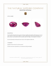 0.36 Ct. Purplish Pink Sapphire from Tanzania Appraisal