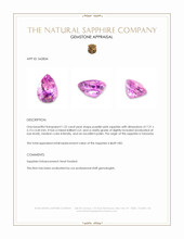 1.22 Ct. Purplish Pink Sapphire from Tanzania Appraisal