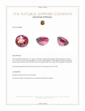 1.51 Ct. Purplish Pink Sapphire from Tanzania Appraisal