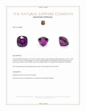 1.18 Ct. Purple Sapphire from Tanzania Appraisal