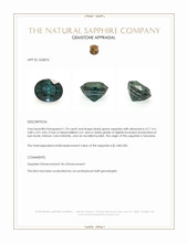 1.70 Ct. Bluish Green Sapphire from Tanzania Appraisal