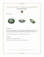 2.13 Ct. Green Sapphire from Tanzania Appraisal