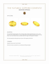 0.86 Ct. Yellow Sapphire from Thailand Appraisal