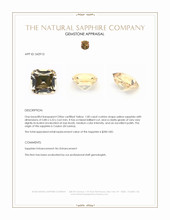 1.00 Ct. Yellow Sapphire from Ceylon (Sri Lanka) Appraisal