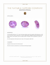 1.57 Ct. Pinkish Purple Star Sapphire from Ceylon (Sri Lanka) Appraisal