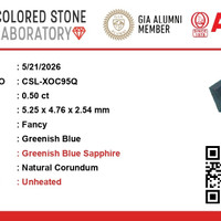 0.50 Ct. Greenish Blue Sapphire from Ceylon (Sri Lanka) Scan Report