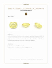 2.44 Ct. Yellow Sapphire from Ceylon (Sri Lanka) Appraisal