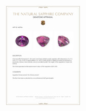 1.38 Ct. Pinkish Purple Sapphire from Ceylon (Sri Lanka) Appraisal