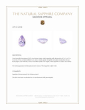 0.87 Ct. Violet Sapphire from Ceylon (Sri Lanka) Appraisal