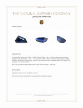 0.40 Ct. Greenish Blue Sapphire from Ceylon (Sri Lanka) Appraisal