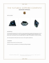 0.42 Ct. Greenish Blue Sapphire from Ceylon (Sri Lanka) Appraisal