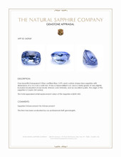 0.99 Ct. Blue Sapphire from Ceylon (Sri Lanka) Appraisal