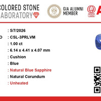 0.99 Ct. Blue Sapphire from Ceylon (Sri Lanka) Scan Report