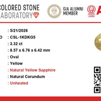 3.31 Ct. Yellow Sapphire from Ceylon (Sri Lanka) Scan Report