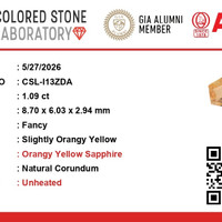 1.10 Ct. Peach Sapphire from Ceylon (Sri Lanka) Scan Report