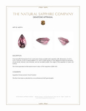 0.62 Ct. Purplish Pink Sapphire from Ceylon (Sri Lanka) Appraisal