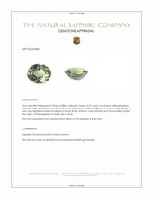0.55 Ct. Yellowish Green Sapphire from Ceylon (Sri Lanka) Appraisal