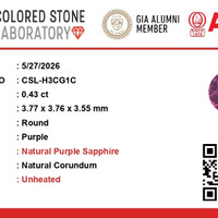 0.43 Ct. Pinkish Purple Sapphire from Ceylon (Sri Lanka) Scan Report