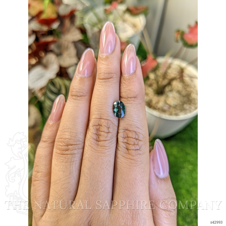 1.59 Ct. Bluish Green Sapphire from Ceylon (Sri Lanka)