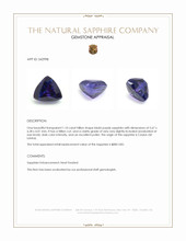 1.10 Ct. Bluish Purple Sapphire from Ceylon (Sri Lanka) Appraisal